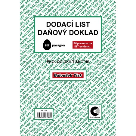 Dodací list - daňový doklad A5 - EET