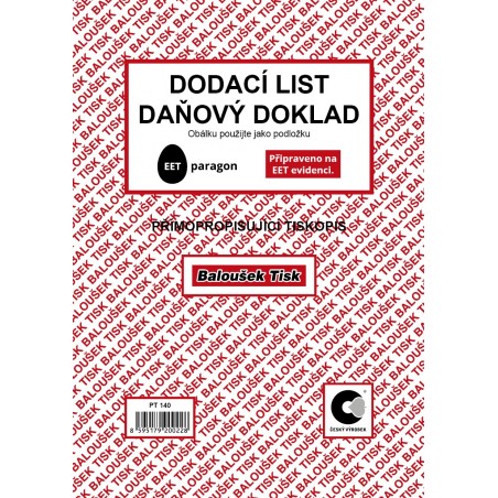 Dodací list - daňový doklad A5 - EET