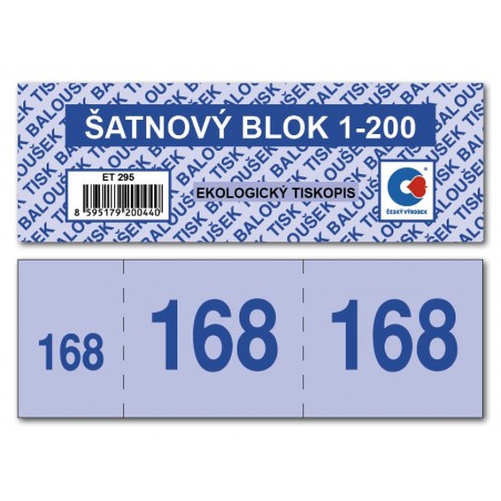 Šatnové bloky 1 - 200 čísel