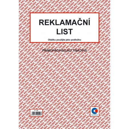 Reklamační list A4