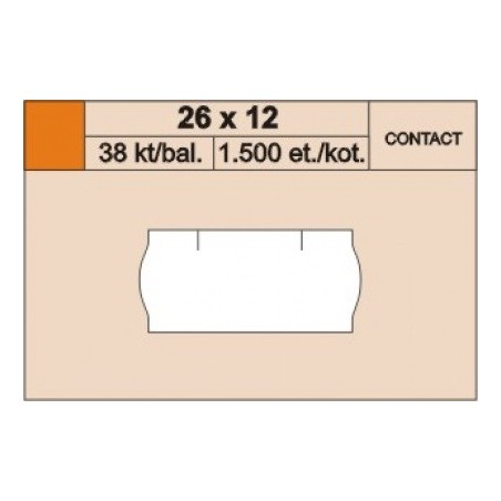 Cenové etikety 26 x 12 mm contact bílé