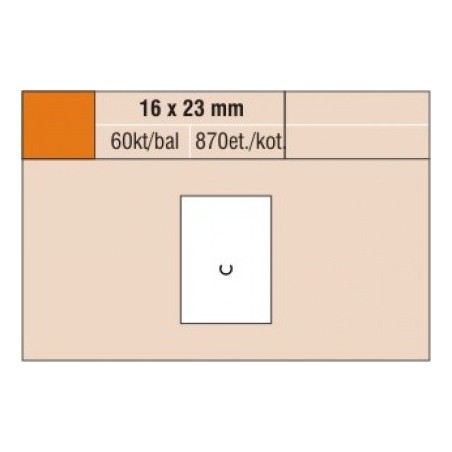 Cenové etikety 16 x 23 mm reflexní oranžová